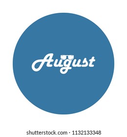 August icon. Element of name of month icons for mobile concept and web apps. Badge style August icon can be used for web and mobile apps