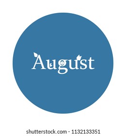 August icon. Element of name of month icons for mobile concept and web apps. Badge style August icon can be used for web and mobile apps