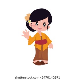 august indonesian independence day challenge character. cute kids character.