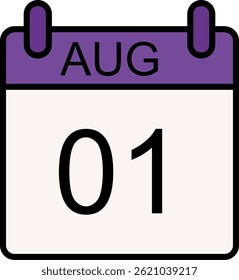 August Line Filled Vector Icon Design