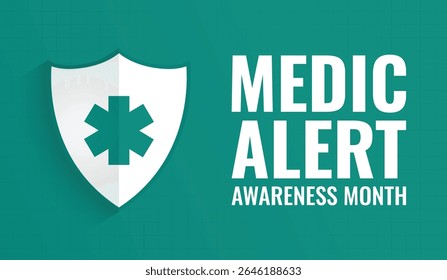 Agosto é o Mês de Conscientização do Alerta Médico. Conceito de férias. Modelo para plano de fundo, banner, cartão, cartaz