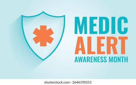 Agosto é o Mês de Conscientização do Alerta Médico. Conceito de férias. Modelo para plano de fundo, banner, cartão, cartaz