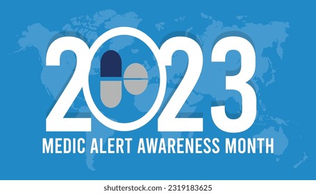 August is Medic Alert awareness month..banner, Holiday, poster, card and background design. Health awareness vector