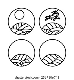 August mini circular Hanafuda icon set