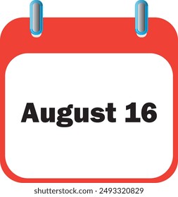 August Month Date 16 | Icon Design