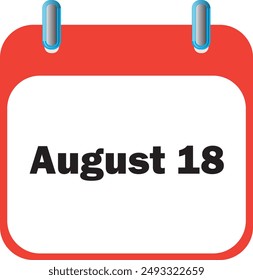 August Month Date 18 | Icon Design