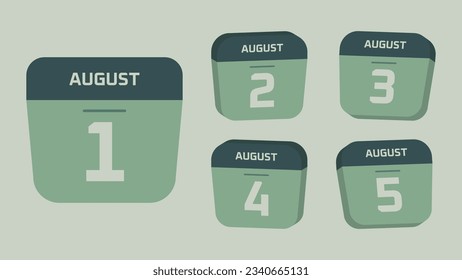 Icono Mes de Agosto Isométrico Plano Simple Oscuro Gris