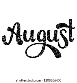August. Name of the month. Handwritten Lettering. Text. Modern Calligraphy. Vector.