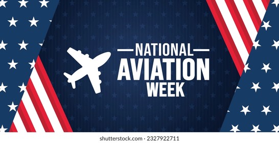 August is National Aviation Week background template. Holiday concept. background, banner, placard, card, and poster design template with text inscription and standard color. vector illustration.