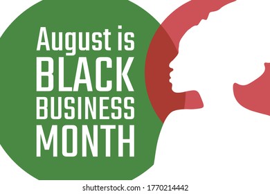 August is National Black Business Month. Holiday concept. Template for background, banner, card, poster with text inscription. Vector EPS10 illustration