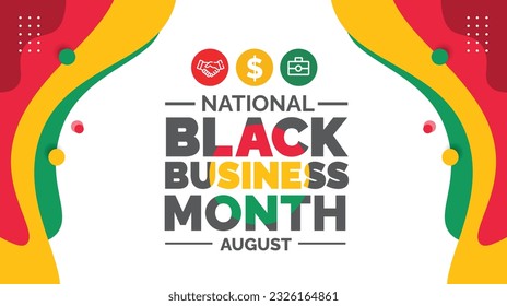 August is National Black Business Month background template. Holiday concept. background, banner, placard, card, and poster design template with ribbon, text inscription and standard color. vector.