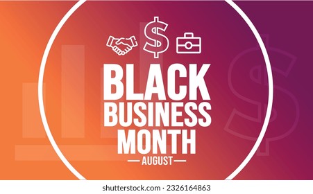 August is National Black Business Month background template. Holiday concept. background, banner, placard, card, and poster design template with ribbon, text inscription and standard color. vector.