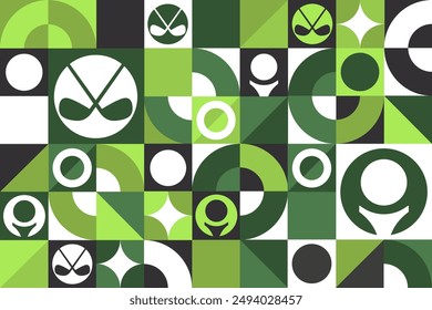 August is National Golf Month. Seamless geometric pattern. Template for background, banner, card, poster. Vector EPS10 illustration