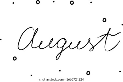 August phrase handwritten with a calligraphy brush. August in german. Modern brush calligraphy. Isolated word black