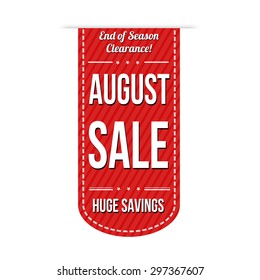 August sale banner design over a white background, vector illustration