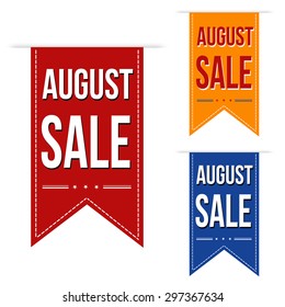 August sale banners design over a white background, vector illustration