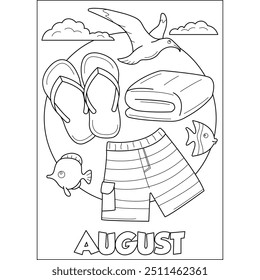 august season coloring book page for kids and adults creative coloring mindful relaxation activity