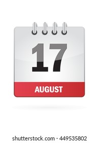 August Seventeen. Calendar Icon