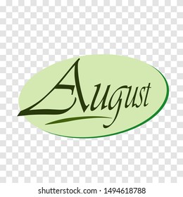 August Simple font on circle isolated