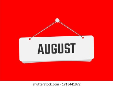 august text on door sign