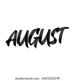 august text on white background.
