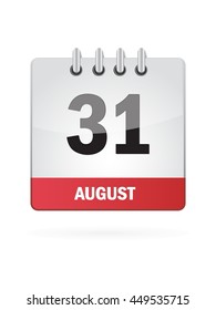 August Thirty One. Calendar Icon
