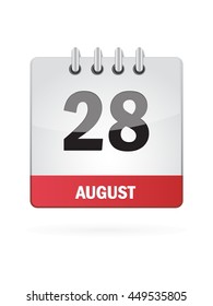 August Twenty Eight. Calendar Icon