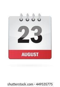 August Twenty Three. Calendar Icon