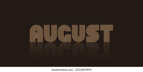 August typography template. Monthly planner newsletter in minimal style. Corporate and Business Monthly. Vector typography design for brochures, invitation cards, magazines, posters, web pages, celebr