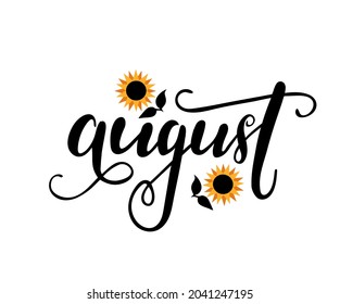 August. Vektorschrift. Vektorgrafik