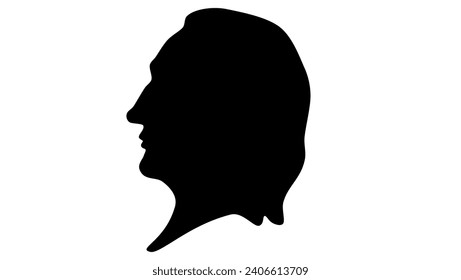 August von Kotzebue, schwarz, einzelne Silhouette