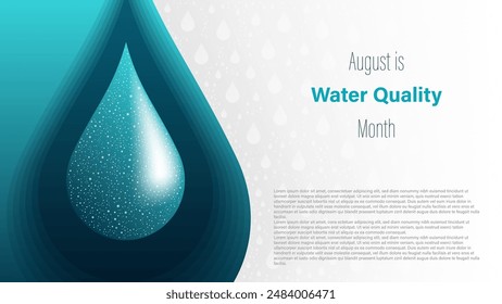 Agosto es el Mes de la Calidad del Agua, Ilustración vectorial