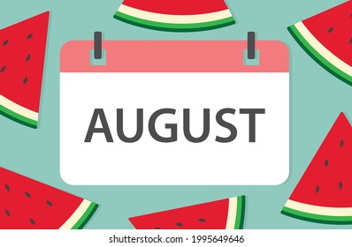 Ekel auf Kalender- und Wassermelonenscheiben - Vektorgrafik