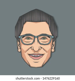 August,2019 : Portrait of Bill Gates in Symmetrical Style