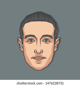 August,2019 : Portrait of Mark Zuckerberg in Symmetrical Style