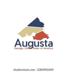 Augusta City Map Geometric Creative Design