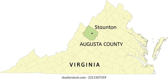 Augusta County   independent city Bedford location Virginia state map