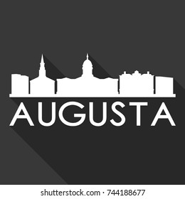 Augusta Flat Icon Skyline Silhouette Design City Vector Art Famous Buildings.