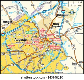 Augusta, Georgia Area Map