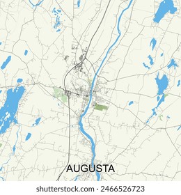 Augusta, Maine, USA map poster art