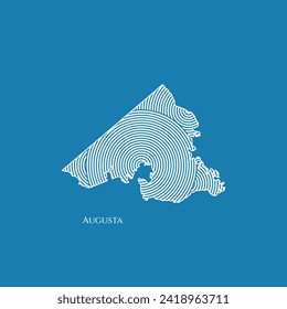 Mapa de Augusta - Mapa Mundial de la plantilla de vectores internacionales. ilustración vectorial de silueta de la región de Estados Unidos