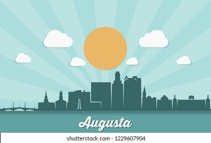 Augusta skyline - Georgia, United States of America, USA - vector illustration