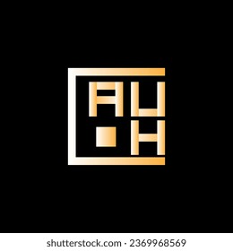Diseño vectorial del logotipo de la letra AUH, logotipo simple y moderno AUH. Diseño de alfabetos lujosos AUH  