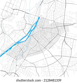 Au-Haidhausen, München, DEUTSCHLAND, high detail vector map with city boundaries and editable paths. White outlines for main roads. Many smaller paths. Blue shapes and lines for water.