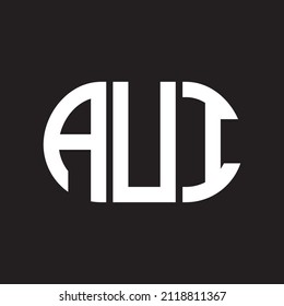 AUI letter logo design on black background. AUI 
creative initials letter logo concept.  
