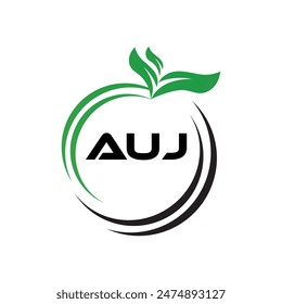 AUJ-Buchstabe Logo Design. AUJ Einfaches und modernes Monogramm-Logo. AUJ Abstrakte Alphabet Vektorgrafik Design.