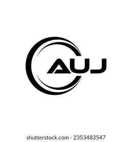 AUJ Logo Design, Inspiration für eine einzigartige Identität. Modernes Eleganz und kreatives Design. Markieren Sie Ihren Erfolg mit dem Markieren dieses Logos.