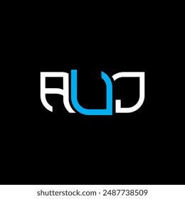 AUJ logo design, AUJ simple and modern logo. AUJ luxurious alphabet design  