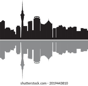 aukland skyline new sealand illustration