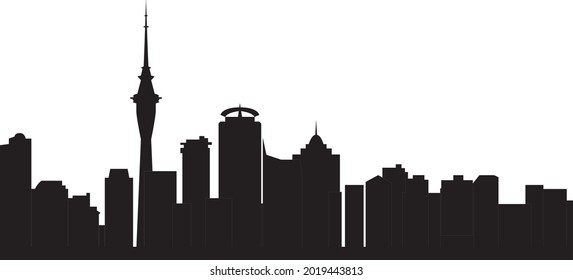 aukland skyline new sealand illustration